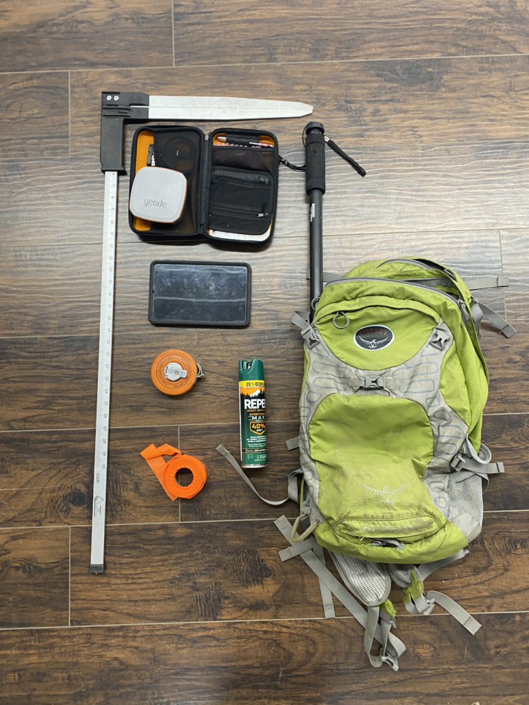Gear typically used, or carried, during inventories.